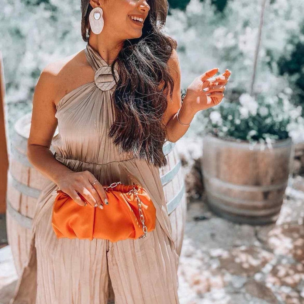 ZARA WOMAN SATIN EFFECT HALTER JUMPSUIT